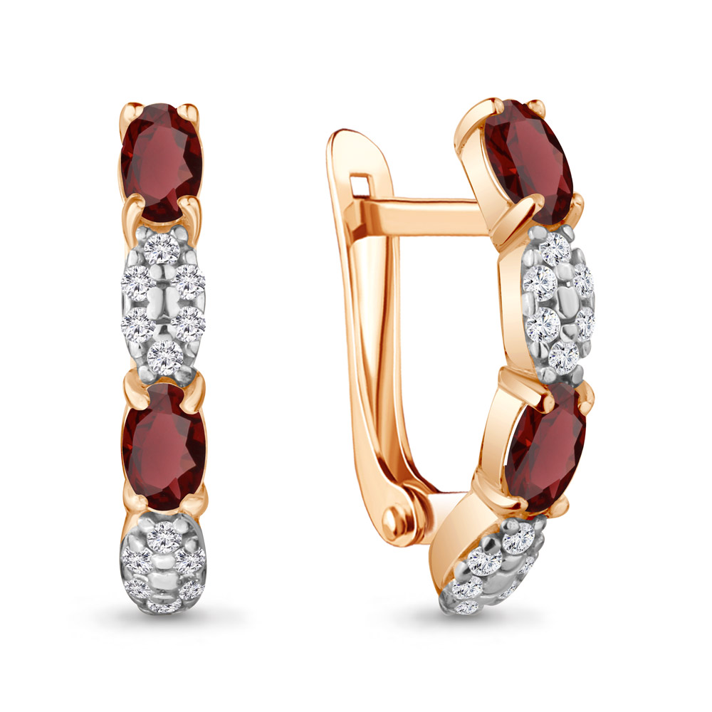

Серьги из серебра с гранатом Aquamarine 4735103А_925_з, 4735103А_925_з