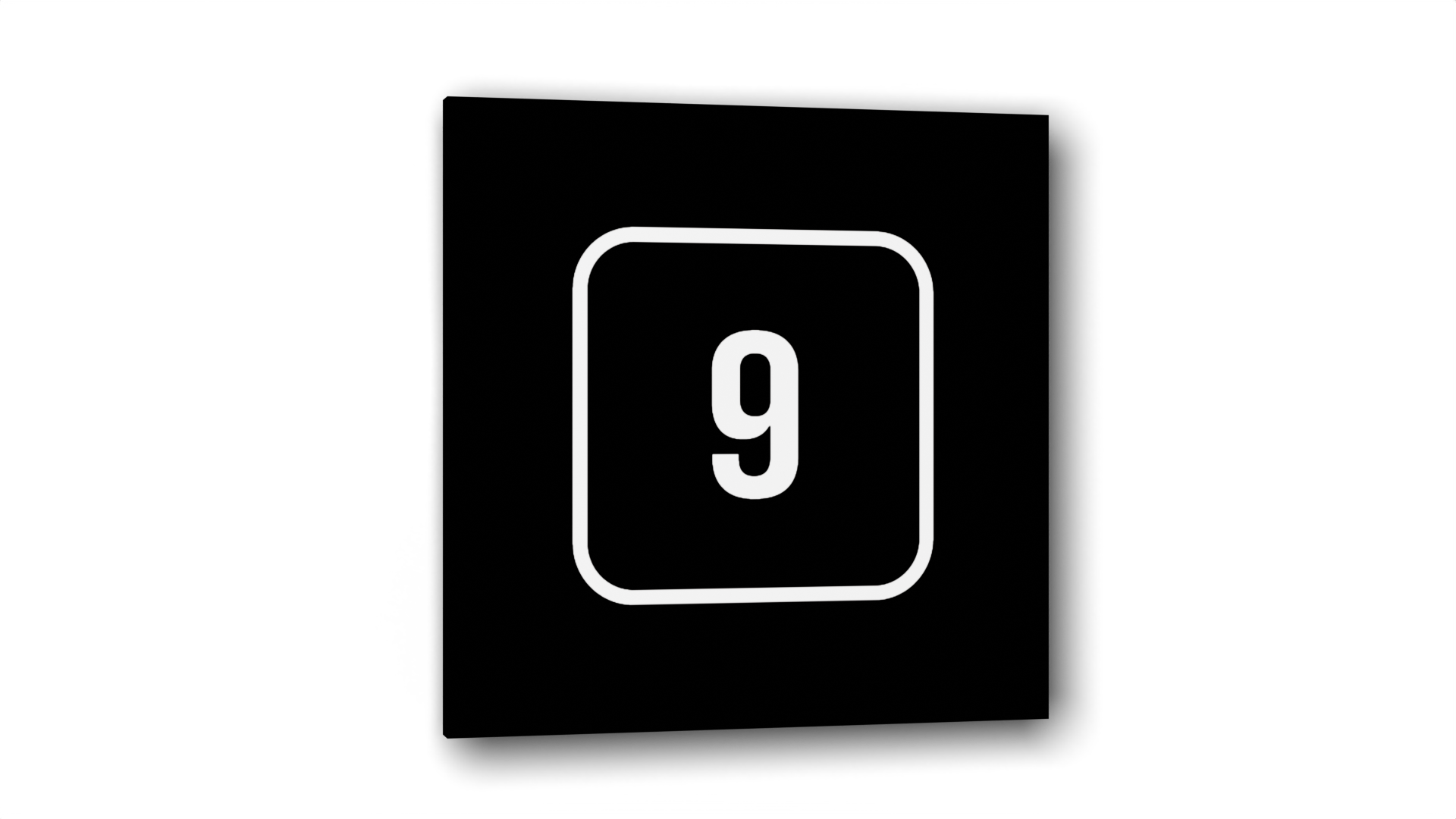 

Табличка 9, Черная глянцевая, 10 см х 10 см, Черный, Акрил черный 10