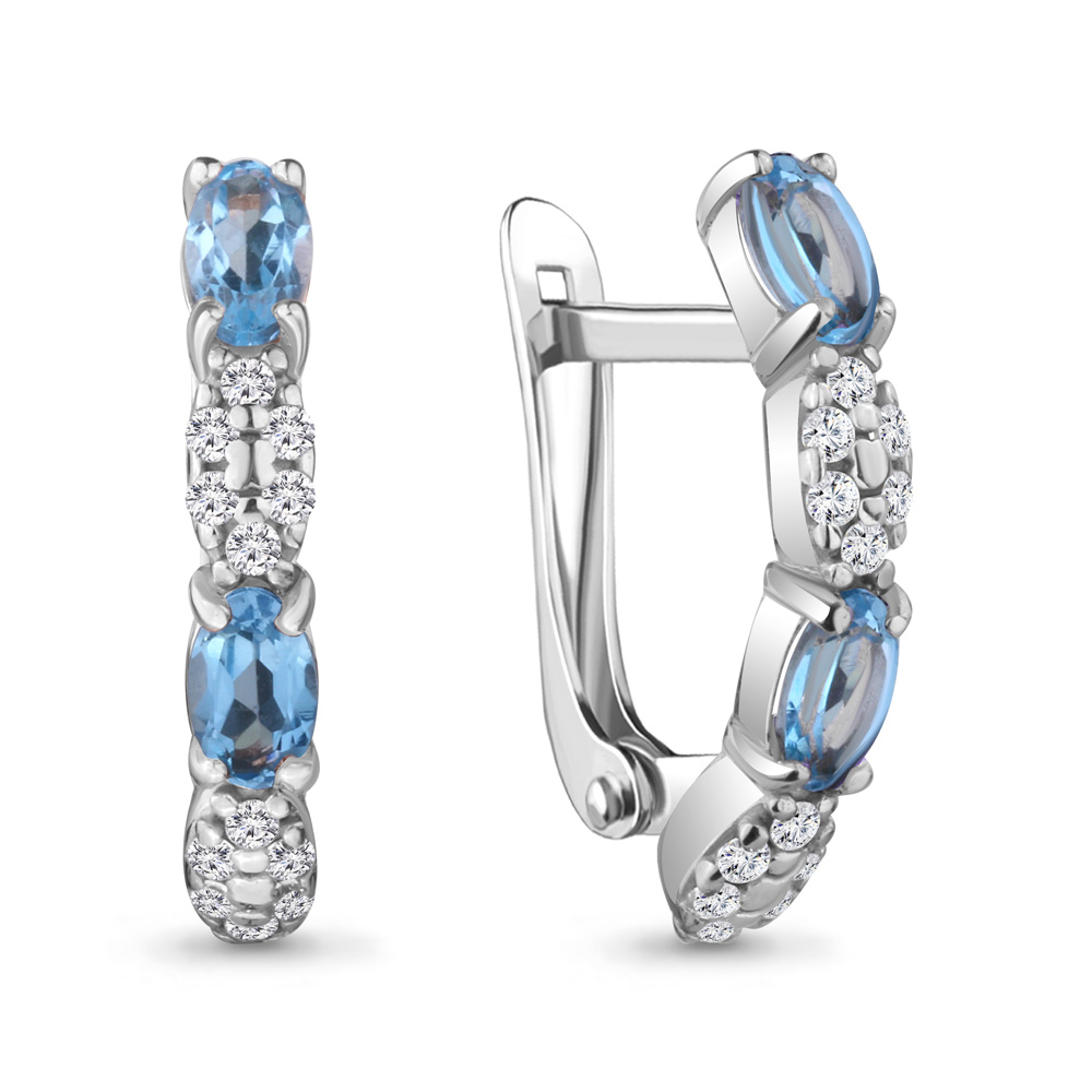 

Серьги из серебра с топазом Aquamarine 4735105А_925_р, 4735105А_925_р