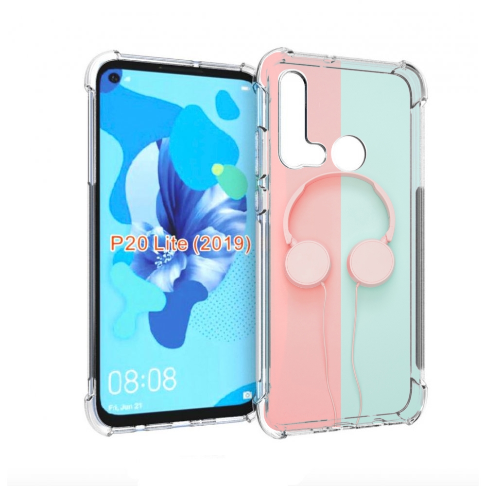 

Чехол бампер MyPads наушники-минимализм для Huawei P20 Lite (201, Прозрачный, Tocco