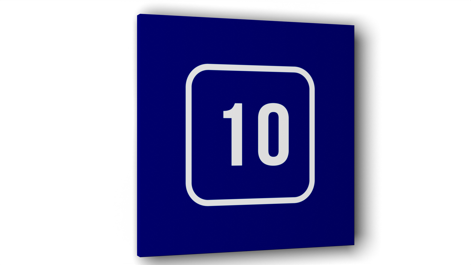 Табличка 10, Синяя матовая, 10 см х 10 см