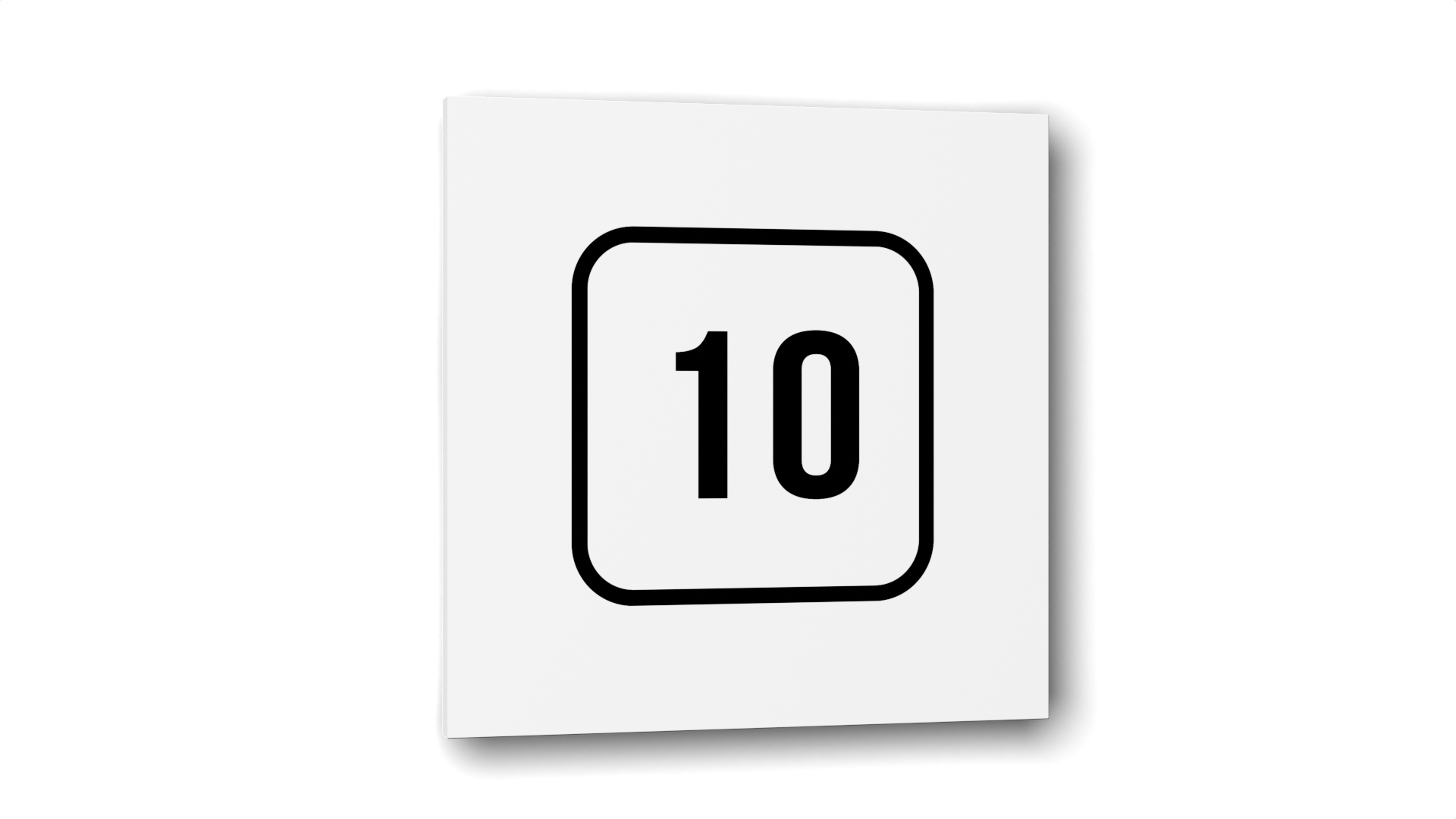 Табличка 10, Белая глянцевая, 10 см х 10 см