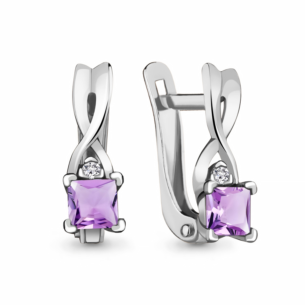 

Серьги из серебра с аметистом Aquamarine 4735304А_925_р, 4735304А_925_р