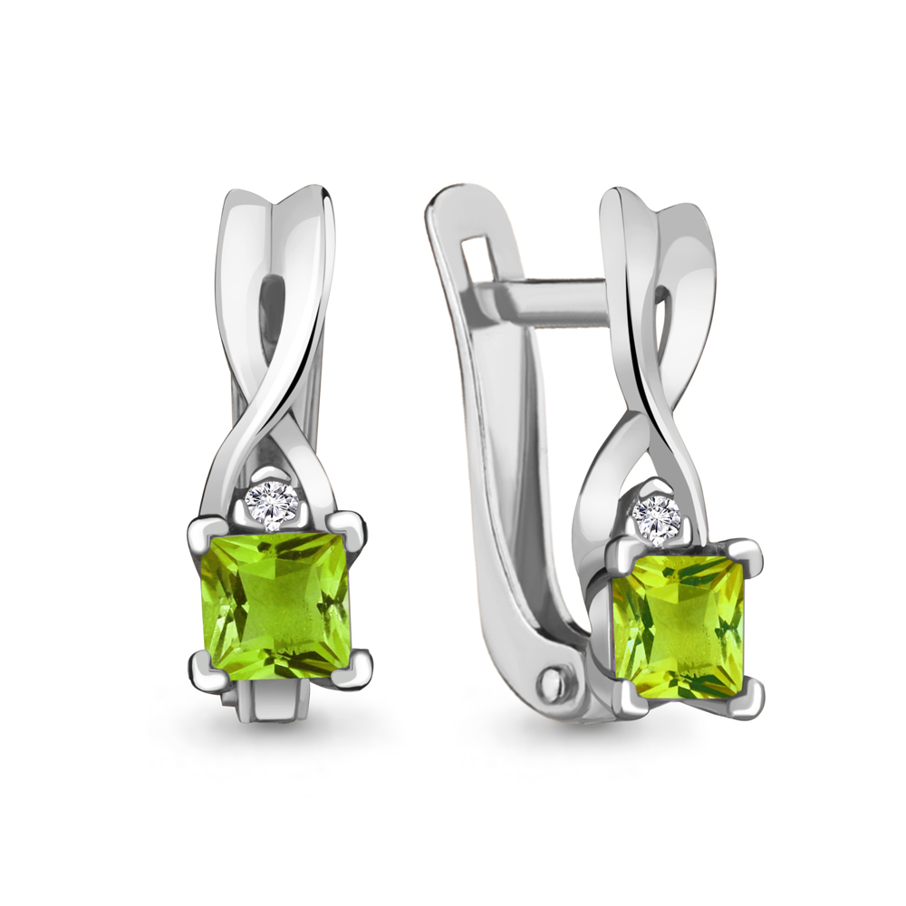 

Серьги из серебра с фианитом Aquamarine 4735307А_925_р, 4735307А_925_р