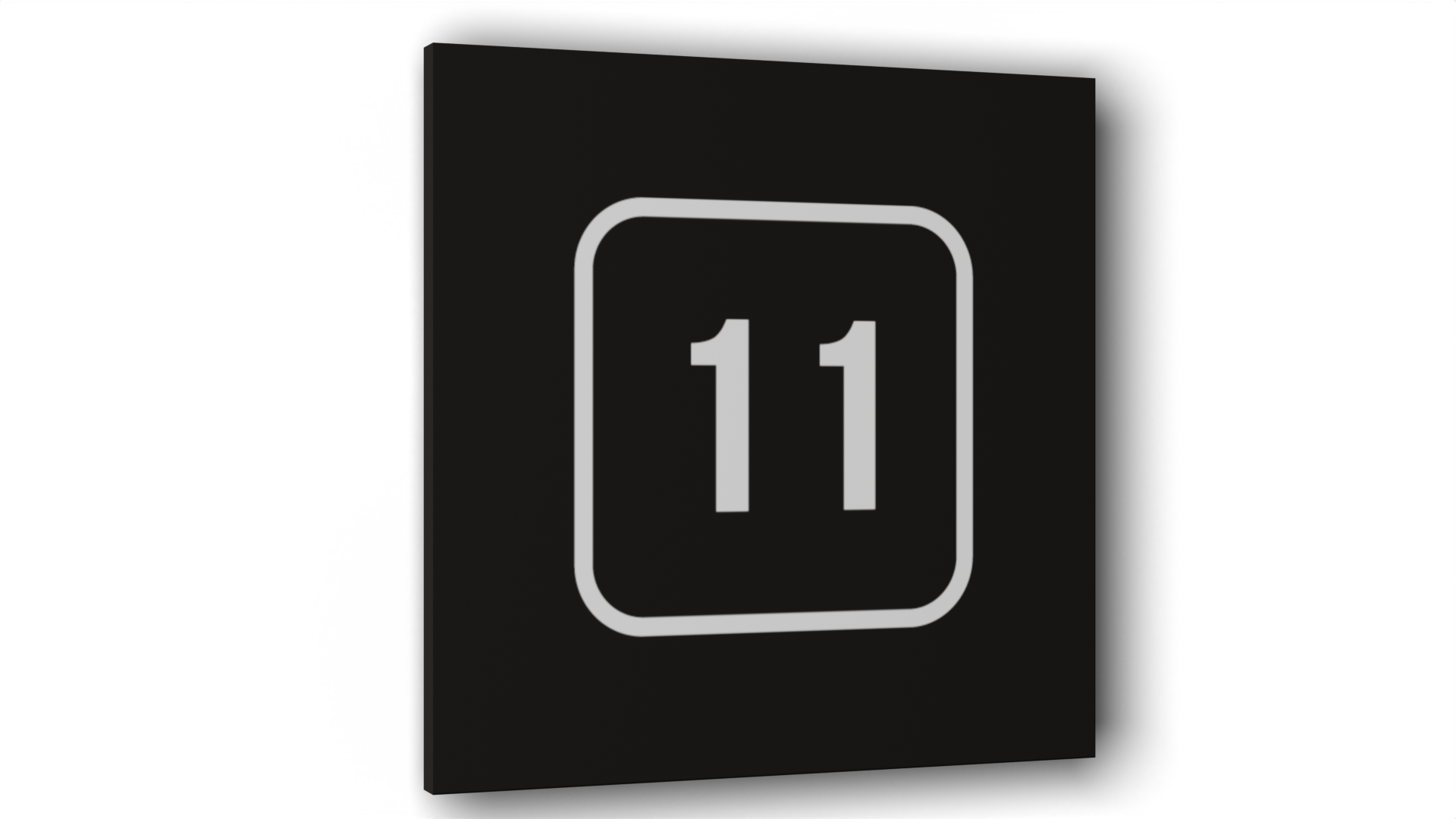 

Табличка 11, Черная матовая, 10 см х 10 см, Черный, Пластик черный 10