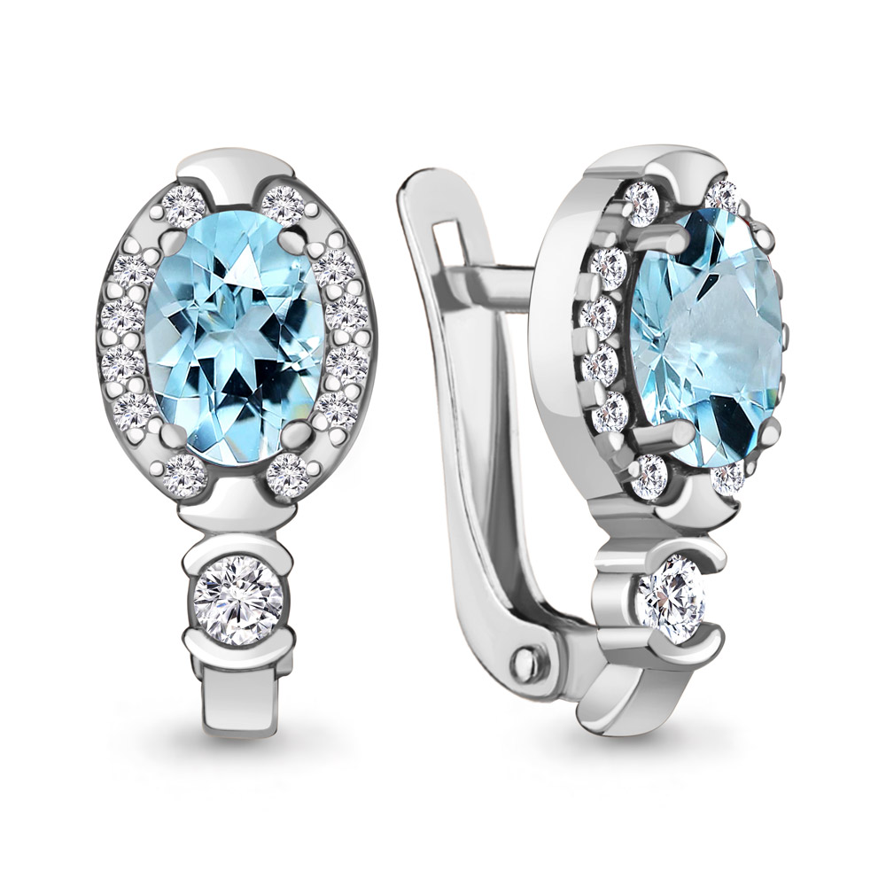 

Серьги из серебра с топазом Aquamarine 4735402А_925_р, 4735402А_925_р