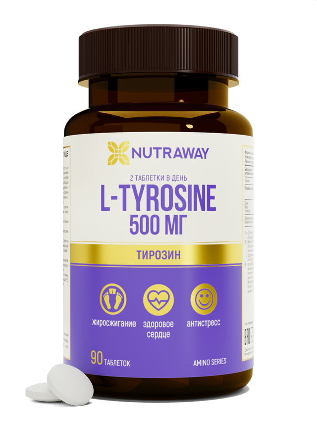 Л-тирозин NUTRAWAY L-TYROSINE таблетки 90 шт.