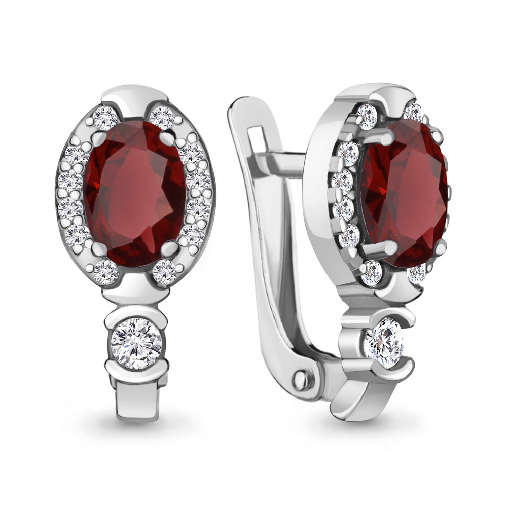 

Серьги из серебра с гранатом Aquamarine 4735403А_925_р, 4735403А_925_р