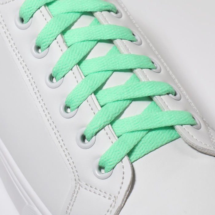 Шнурки для обуви ONLITOP 9398412 плоские, 8 мм, 120 см, мятный, пара