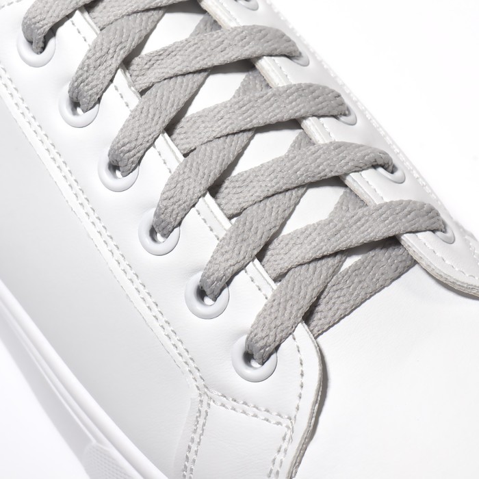 Шнурки для обуви ONLITOP 9398414 плоские, 8 мм, 120 см, серый, пара