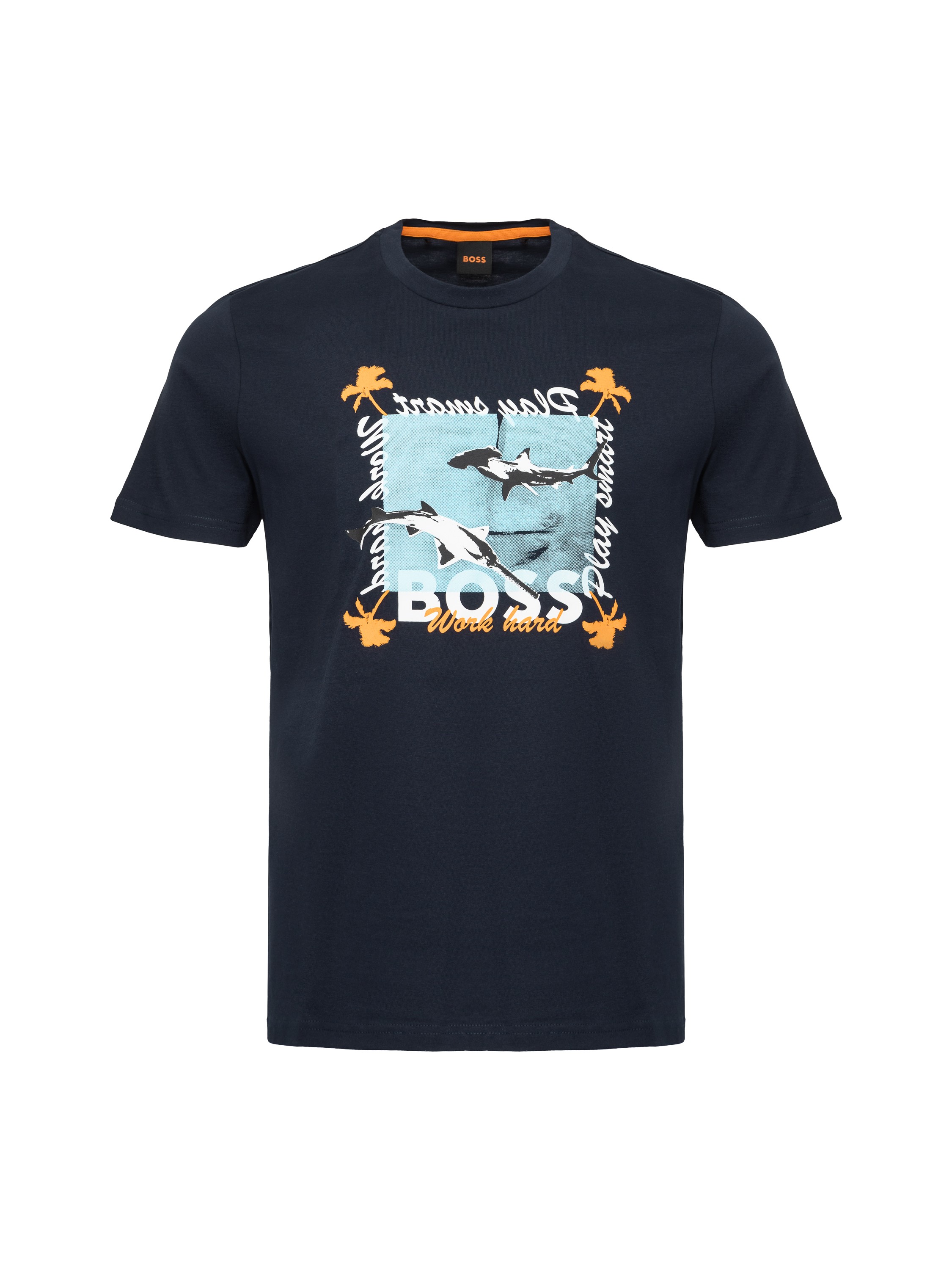 

Футболка мужская BOSS 50491716 синяя 52 RU, Синий, 50491716