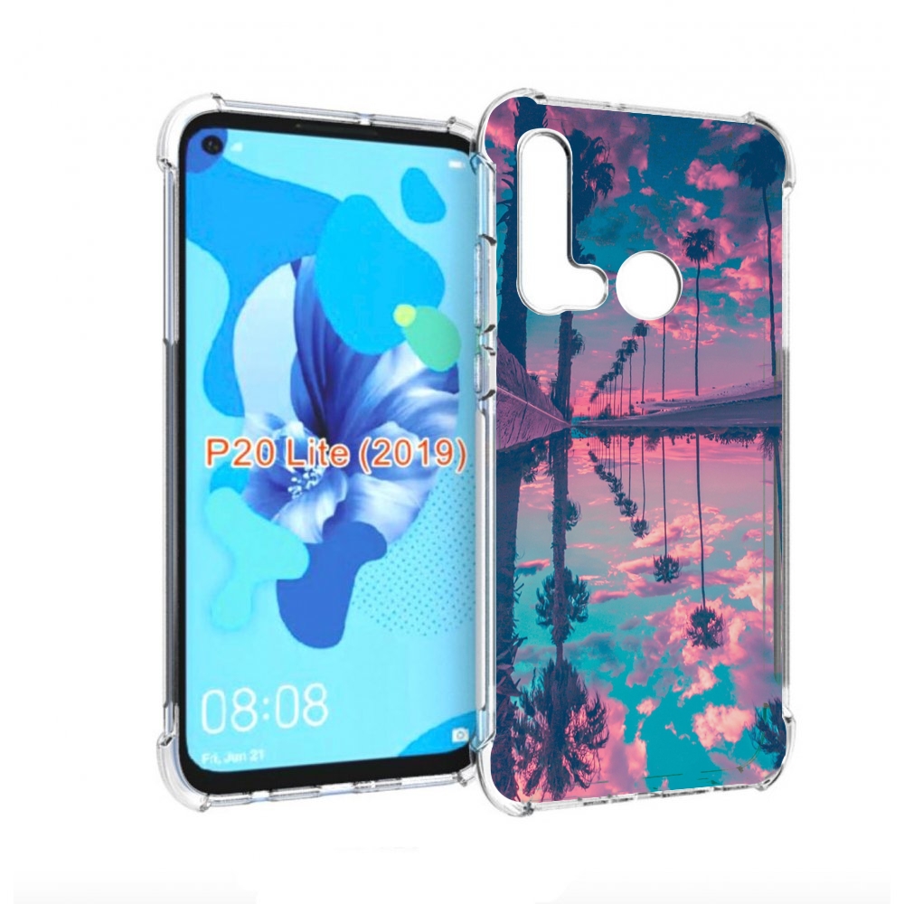 

Чехол бампер MyPads отражение-пальм для Huawei P20 Lite (2019), Прозрачный, Tocco