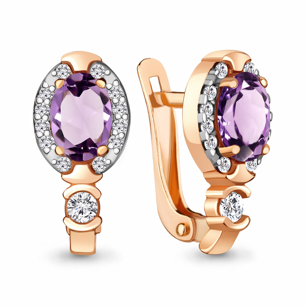 

Серьги из серебра с аметистом Aquamarine 4735404А_925_з, 4735404А_925_з