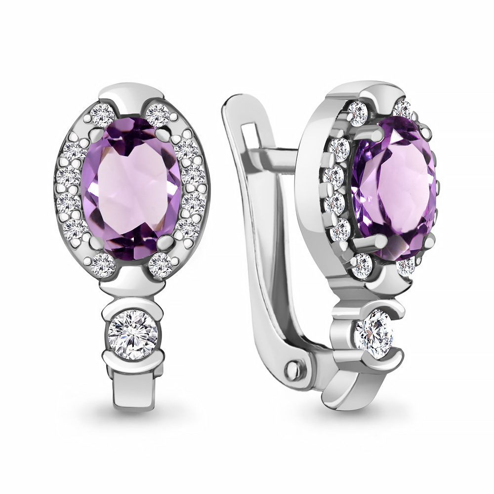 

Серьги из серебра с аметистом Aquamarine 4735404А_925_р, 4735404А_925_р