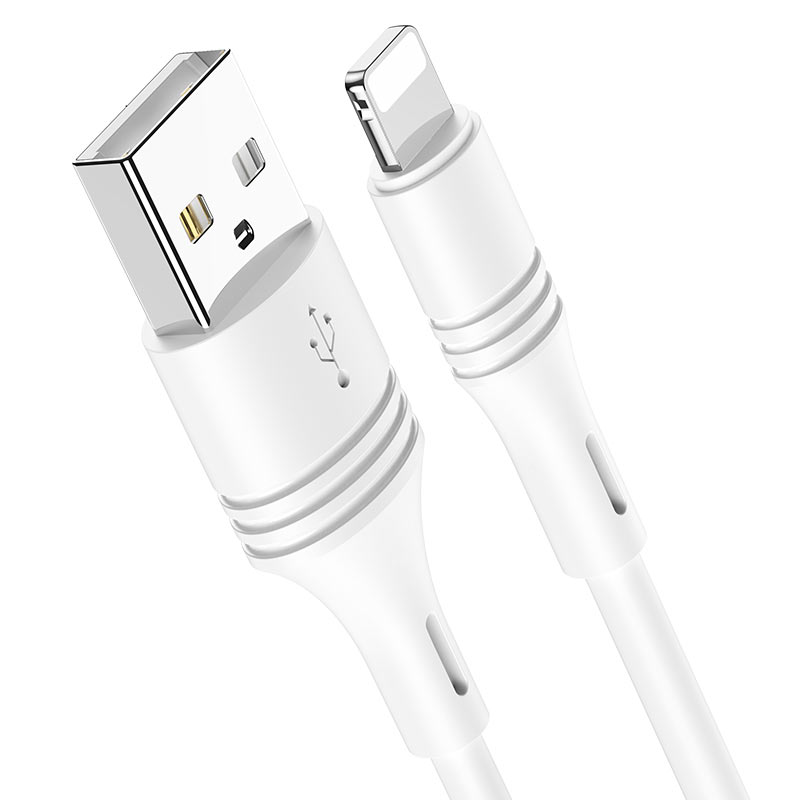 

Кабель Borofone BX43, Lightning - USB, 2.4 А, 1 м, PVC оплетка, белый