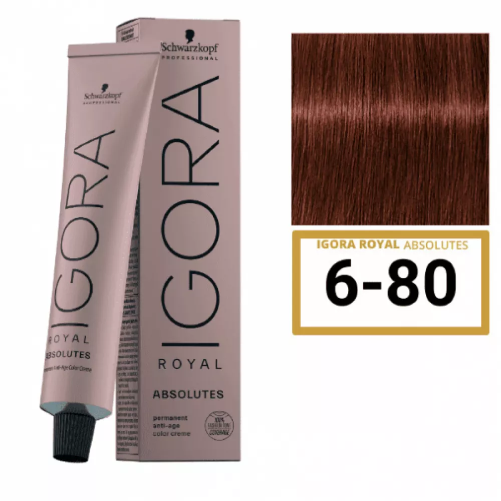 

Краска Schwarzkopf Igora Royal Absolutes 6-80 Тёмно-коричневый красный 60 мл, 1