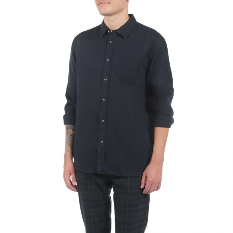 

Рубашка мужская Maison David SHIRT синяя L, Синий, SHIRT