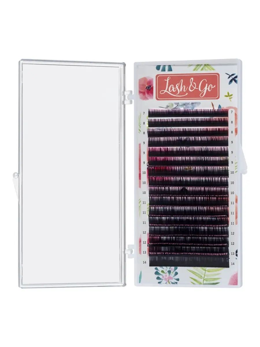 

Ресницы Lash&Go D 0.10 7-14 mm 16 линий омбре розовый
