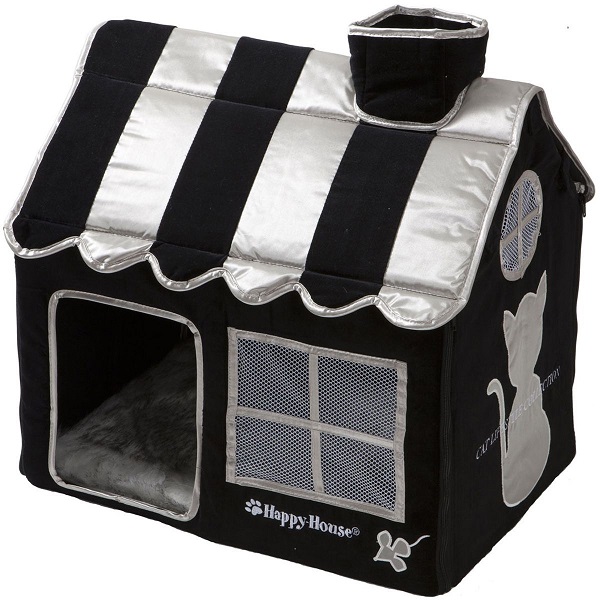 Домик для кошек Happy House CAT LIFESTYLE Вилла, черный, 52x36x49см