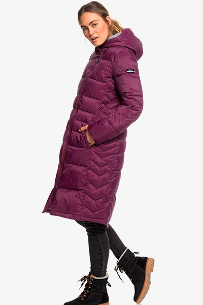 Пальто женское Roxy Everglade ERJJK03290 бордовое S INT