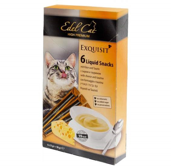 

Лакомство для кошек Edel Cat Крем-суп с сыром и таурином, 11шт по 90г, Крем-суп