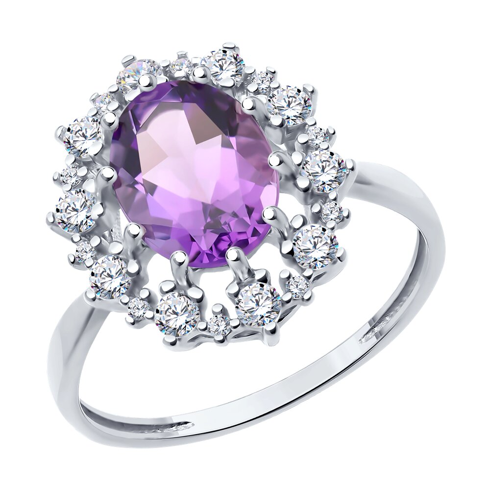 

Кольцо из серебра р. 20 Diamant 94-310-02042-3, фианит\аметист, 94-310-02042-3