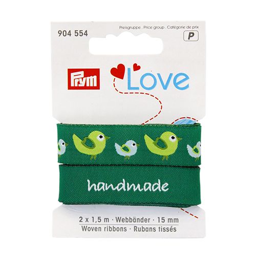 

904554 Love Ленты тканые Птица 15мм*1,5м 2шт Prym7719236