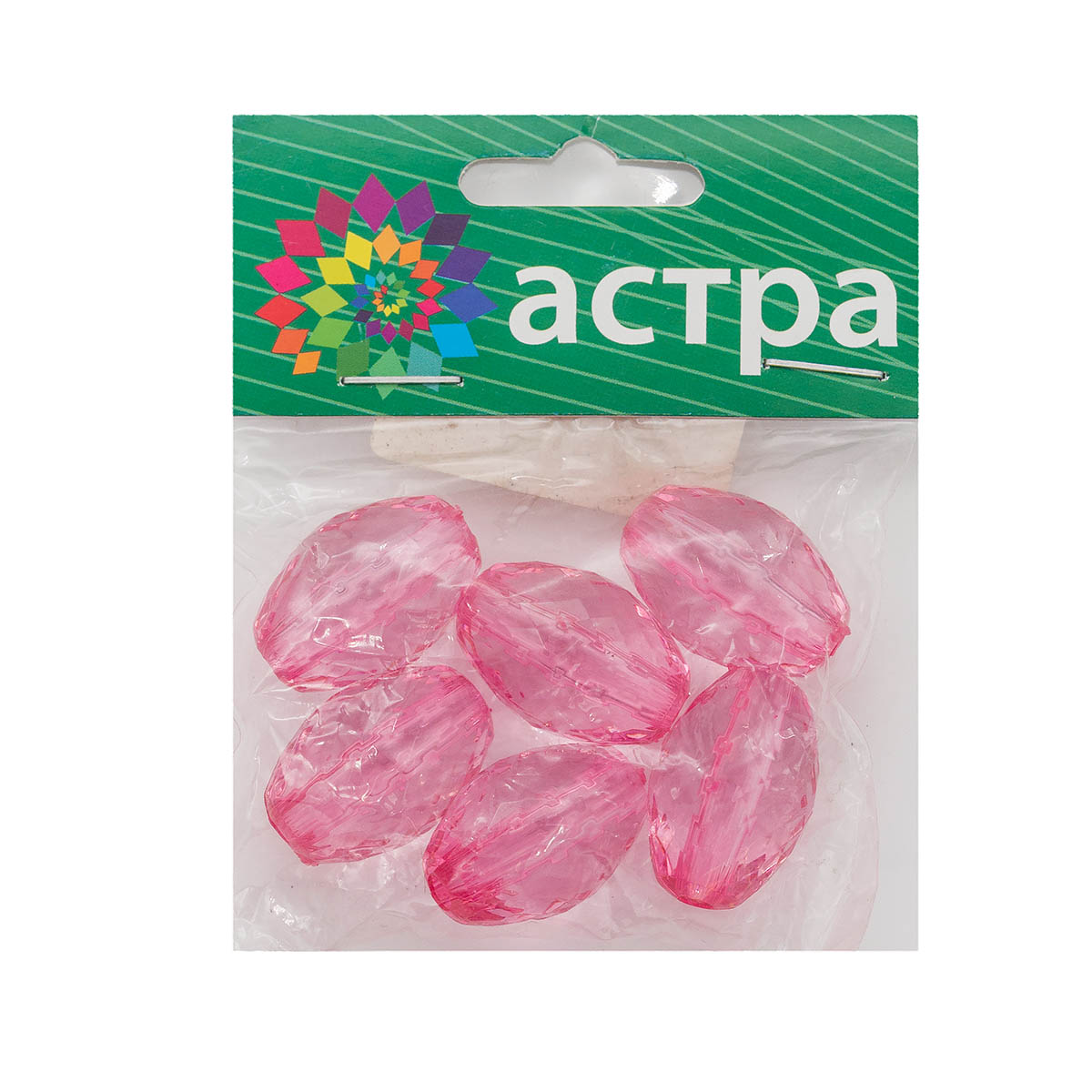 

Бусины овальные Астра акрил 17х25 мм, 6 шт.