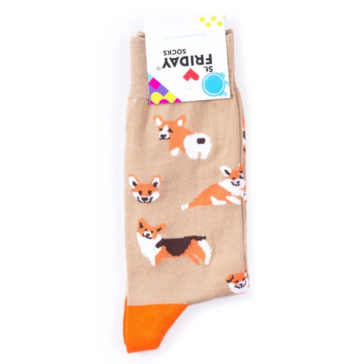 

Носки унисекс St. Friday Socks Корги бежевые 42-46 RU, Бежевый, Корги