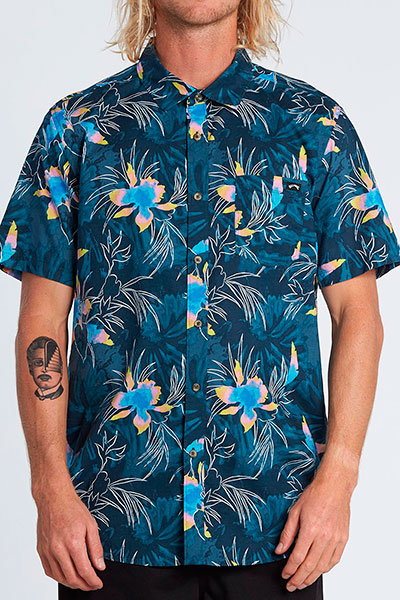 фото Рубашка sundays floral ss navy, черный, l billabong