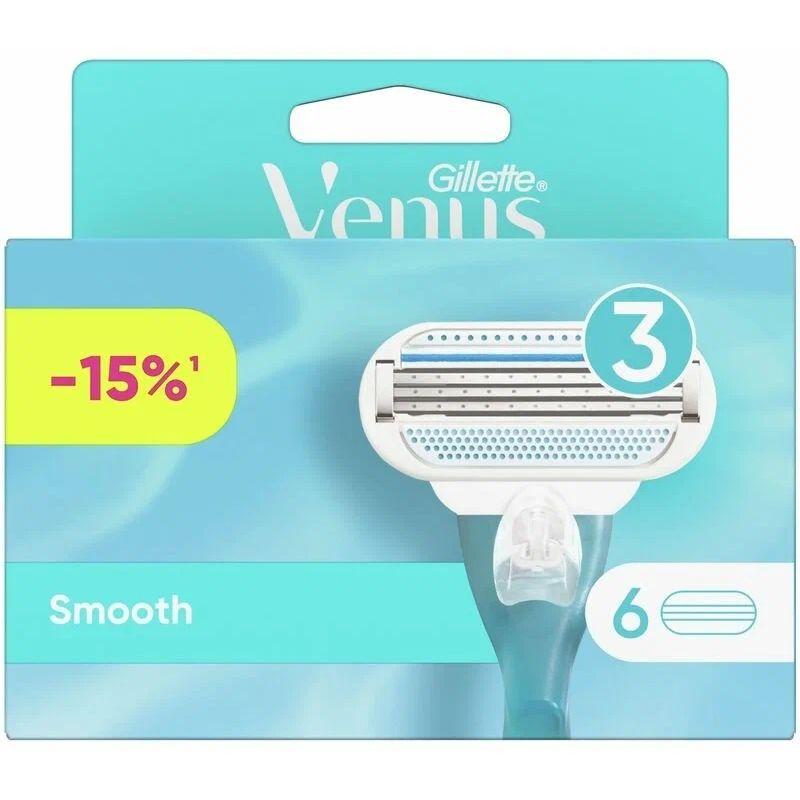 Сменные кассеты для бритвы Venus Smooth 6 шт