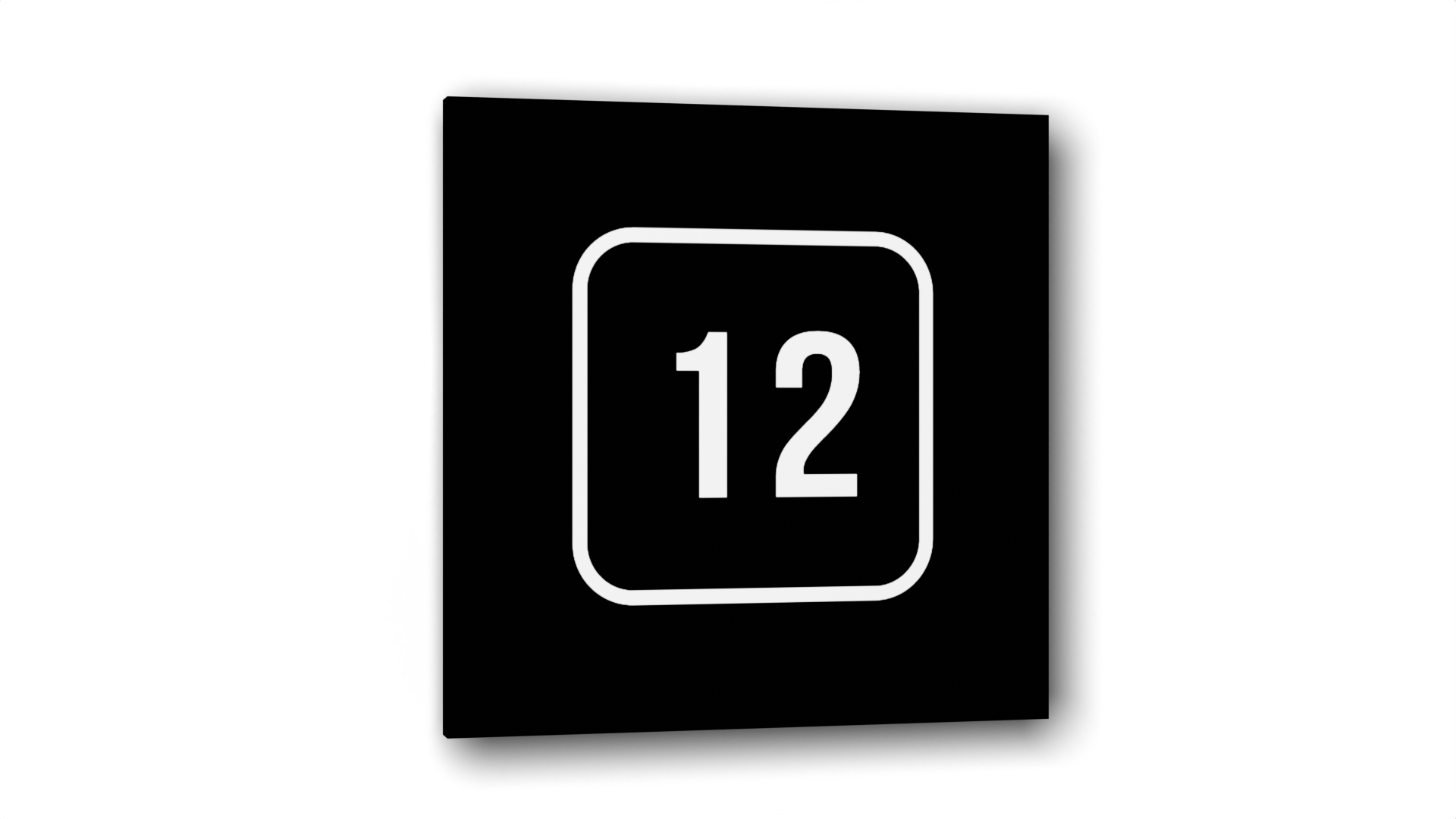 

Табличка 12, Черная глянцевая, 10 см х 10 см, Черный, Акрил черный 10