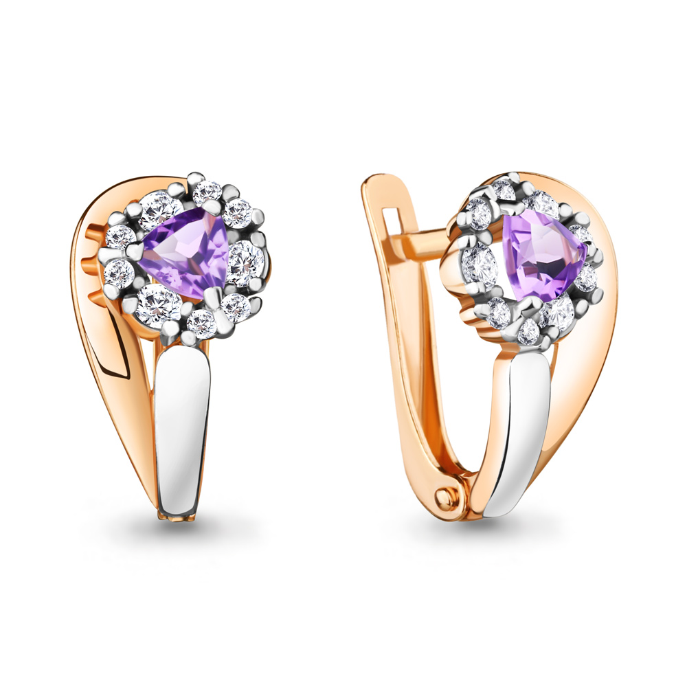 

Серьги из серебра с аметистом Aquamarine 4736104А_925_з, 4736104А_925_з