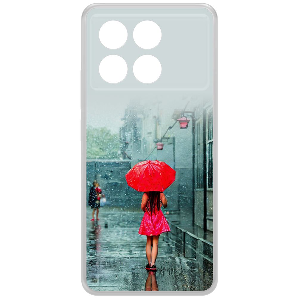 

Чехол-накладка Krutoff Clear Case Красный зонтик для Xiaomi Poco X6 Pro, Прозрачный