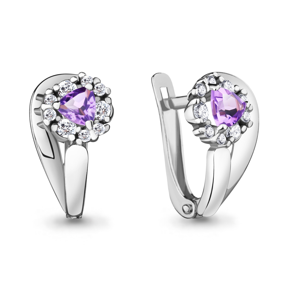 

Серьги из серебра с аметистом Aquamarine 4736104А_925_р, 4736104А_925_р