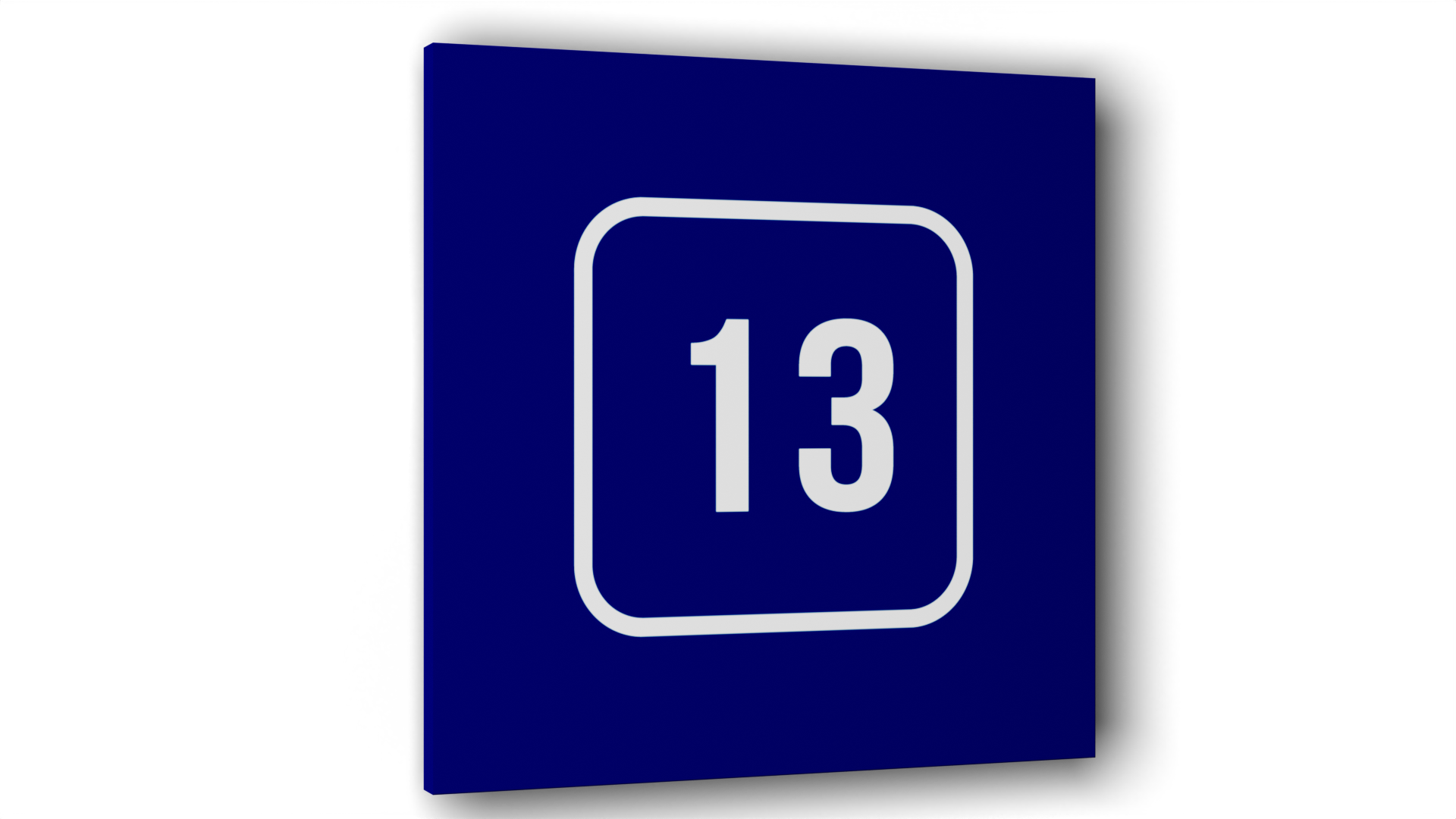 Табличка 13, Синяя матовая, 10 см х 10 см