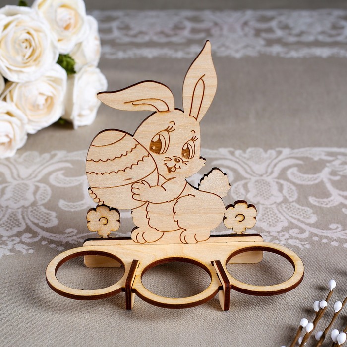 

Подставка под 3 яйца "Кролик", 15,0х7,0х14,5 см (2 шт), Бежевый