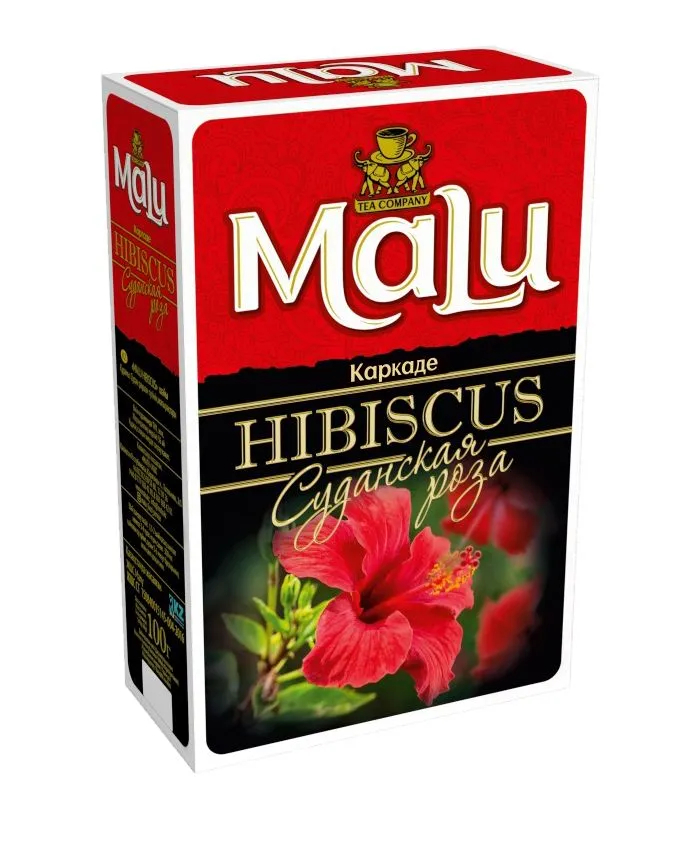 Напиток чайный каркаде Malu Hibiscus Суданская роза, 100 г