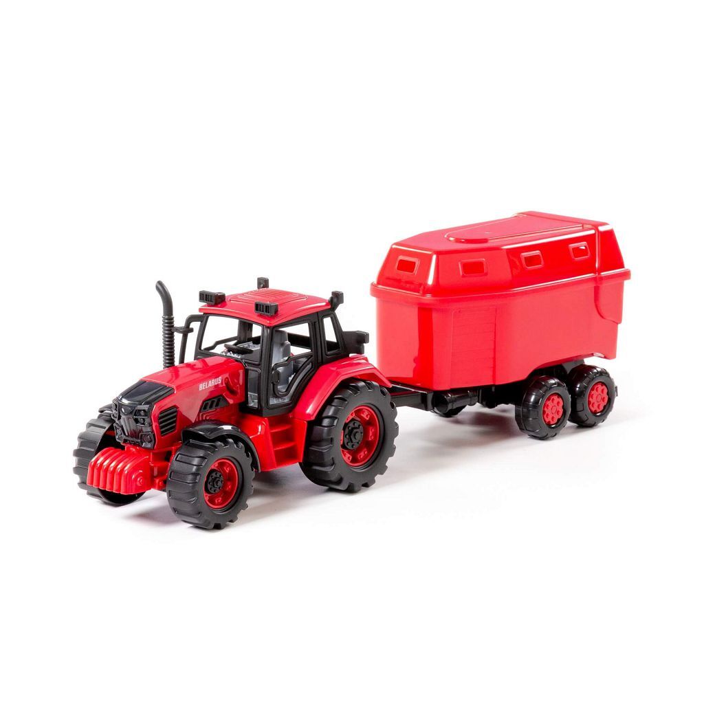 Трактор Полесье BELARUS для перевозки животных красный 91499-xD5 трактор belarus снегоуборочный в коробке 91888