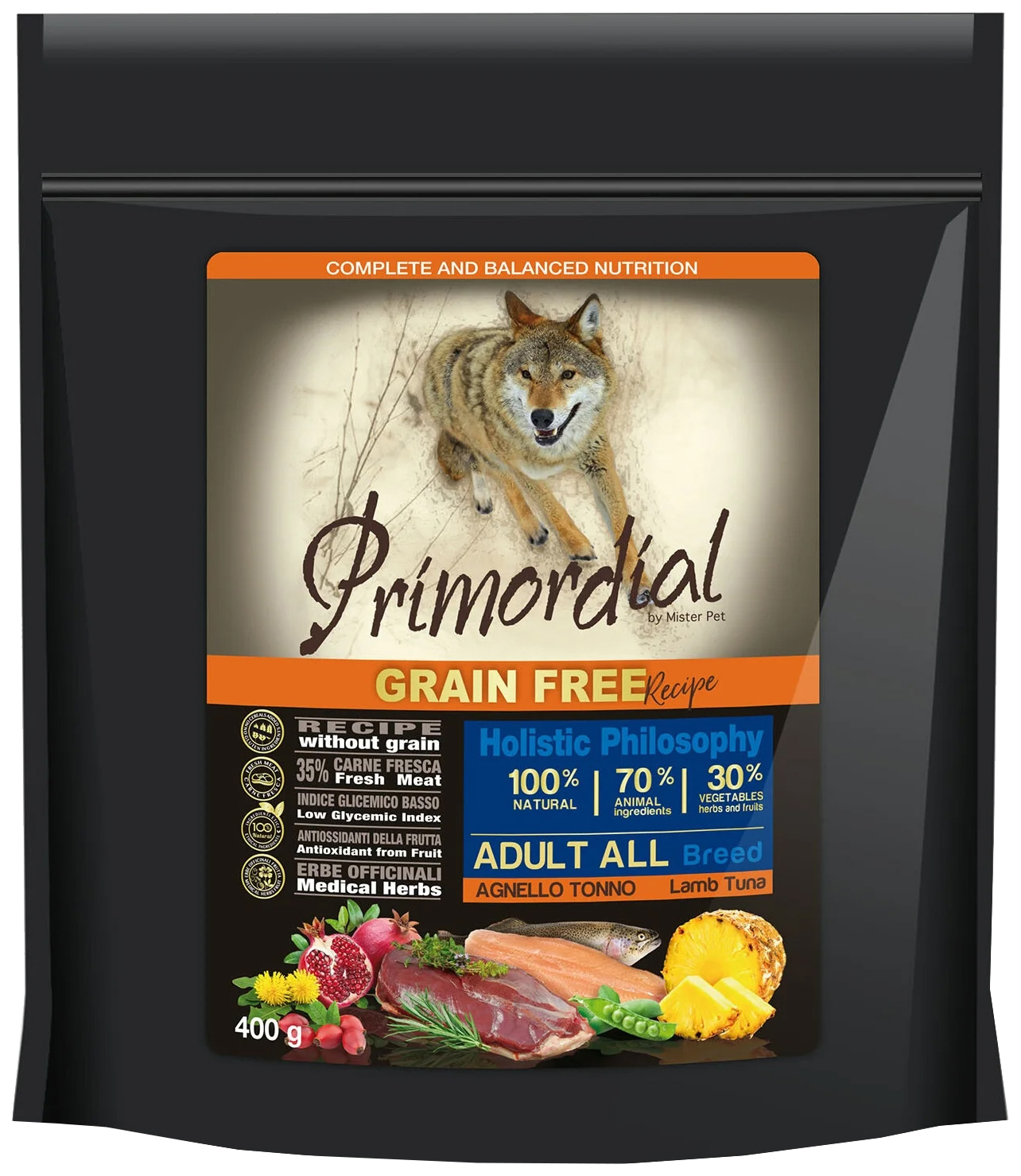 

PRIMORDIAL PRIMORDIAL ADULT ALL BREED беззерновой для взрослых собак всех пород с тунцом и