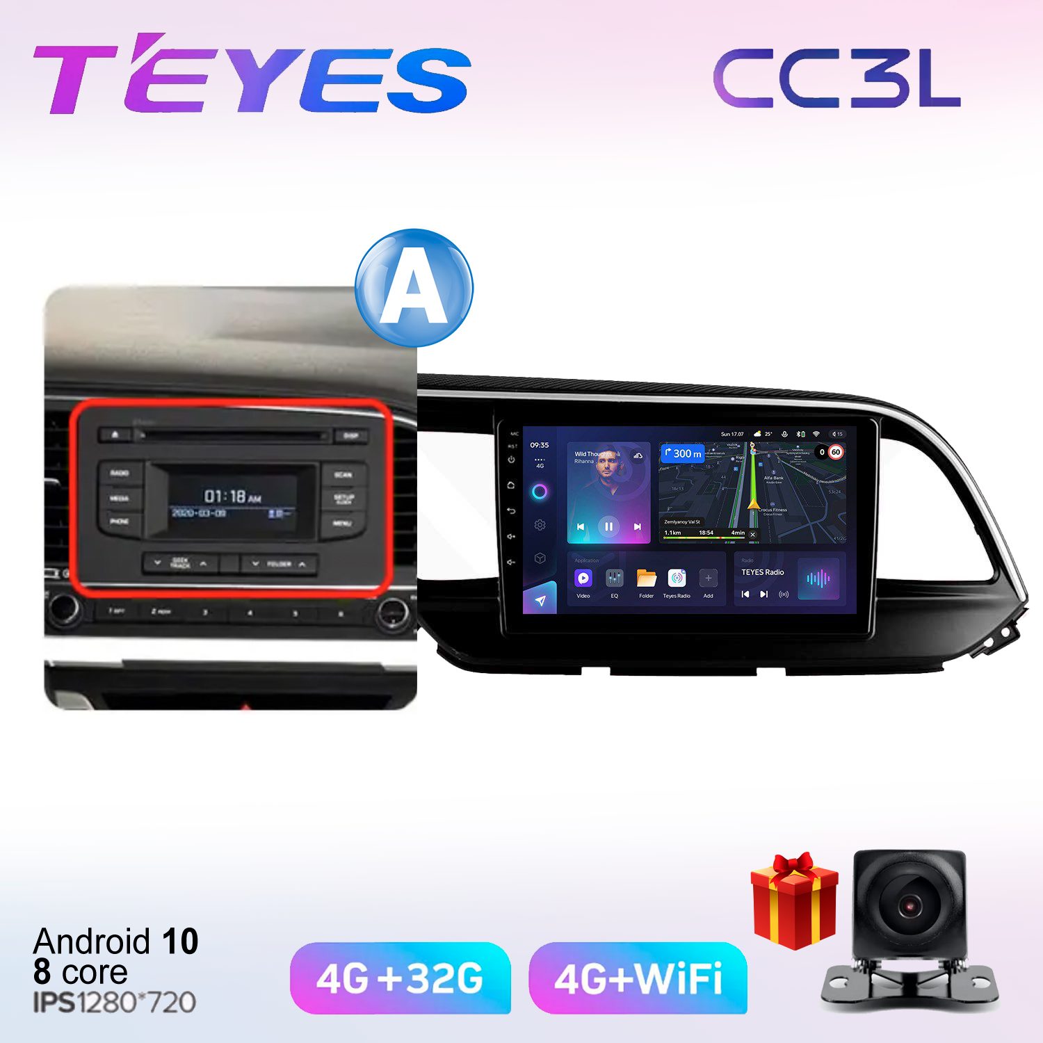 

Автомобильная магнитола Teyes cc3L700951 штатная в штатное место, CC3L