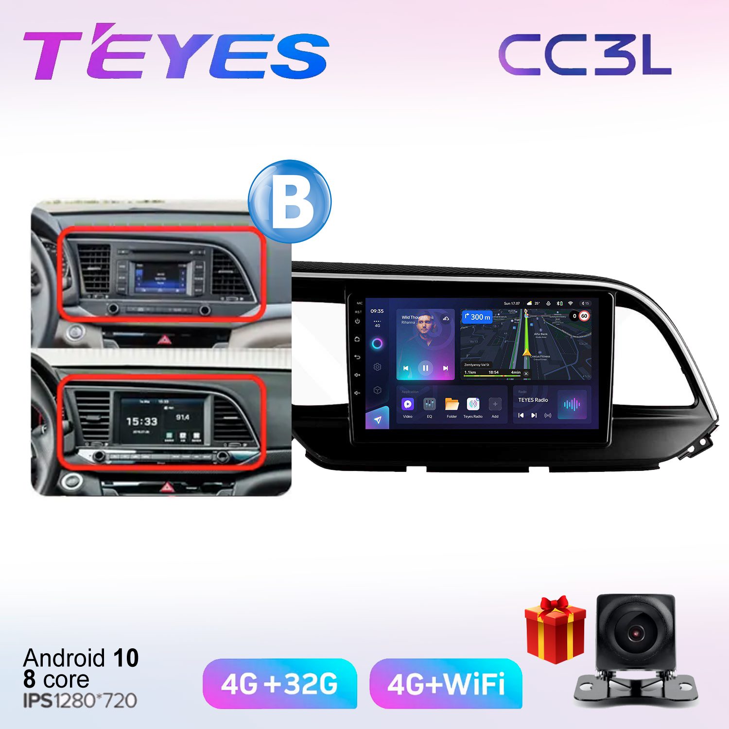 

Автомобильная магнитола Teyes cc3L7009511 штатная в штатное место, CC3L