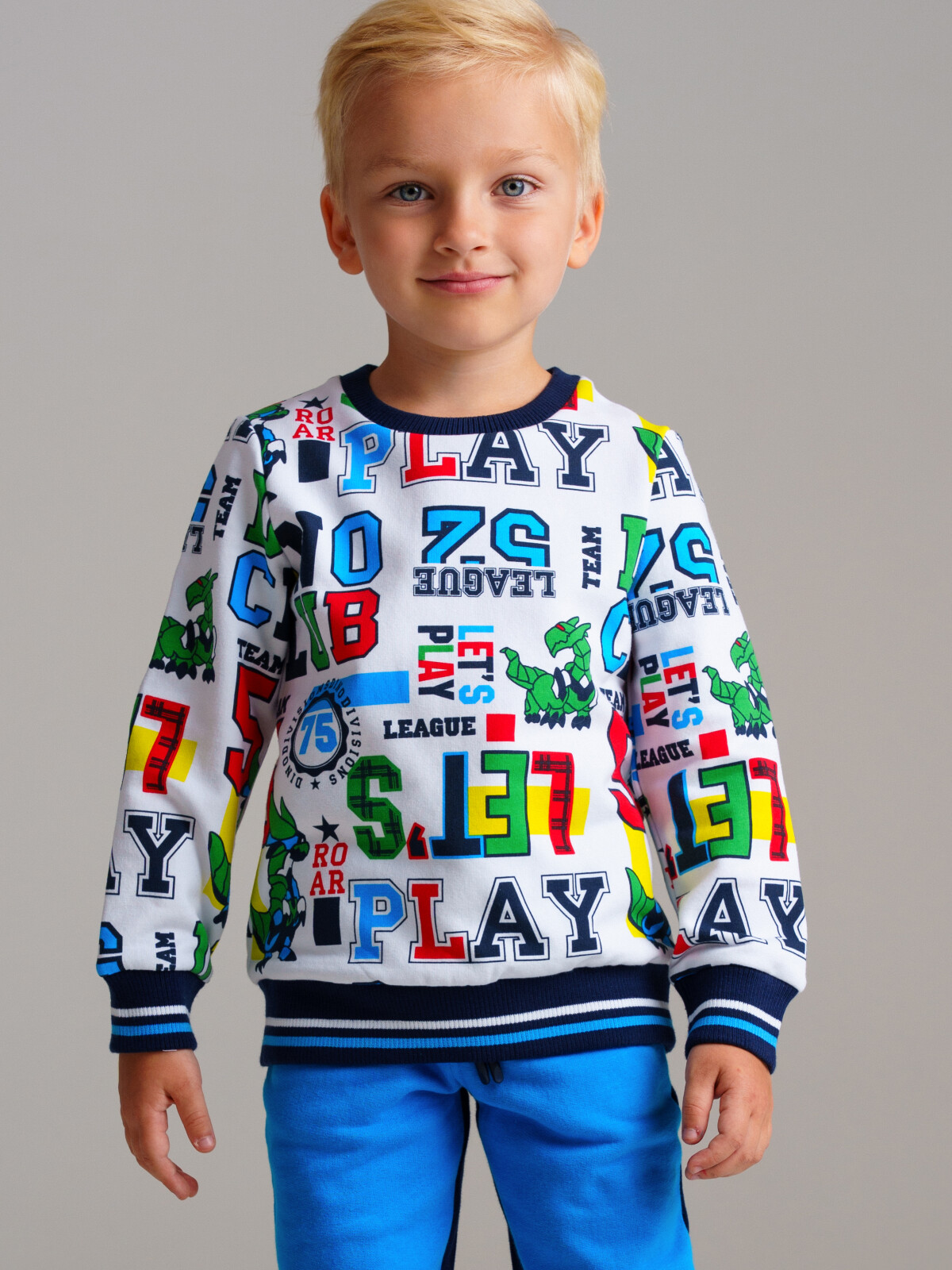 

Свитшот детский PlayToday 32412013, разноцветный, 116, 32412013