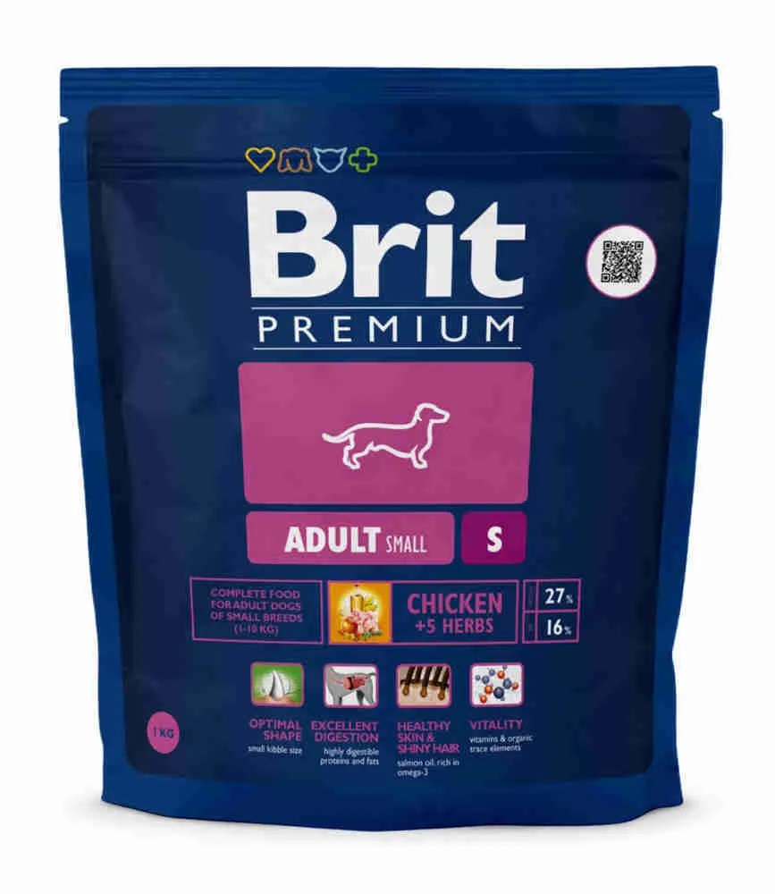 фото Сухой корм для собак brit premium by nature adult s, для мелких пород, курица, 1кг