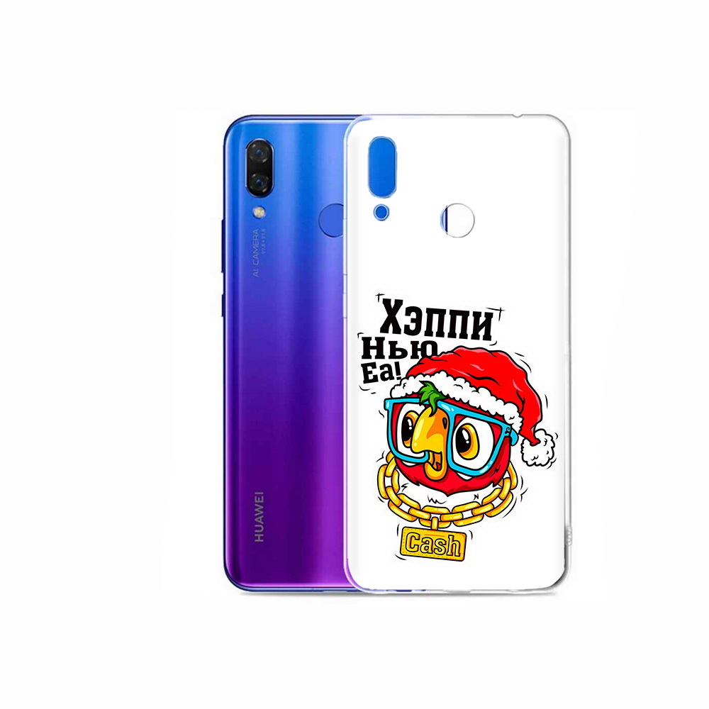

Чехол MyPads Tocco для Honor Play Хэппи нью еа, Прозрачный, Tocco