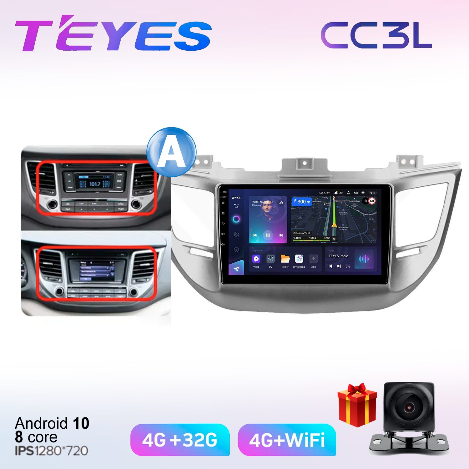 

Автомобильная магнитола Teyes cc3L701261 штатная в штатное место, CC3L