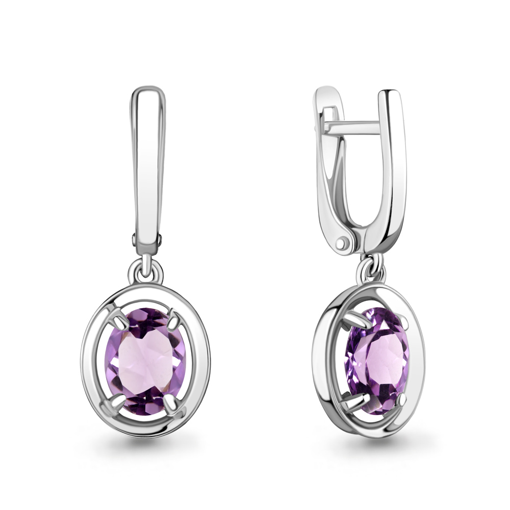 

Серьги из серебра с аметистом Aquamarine 4736604_925_р, 4736604_925_р