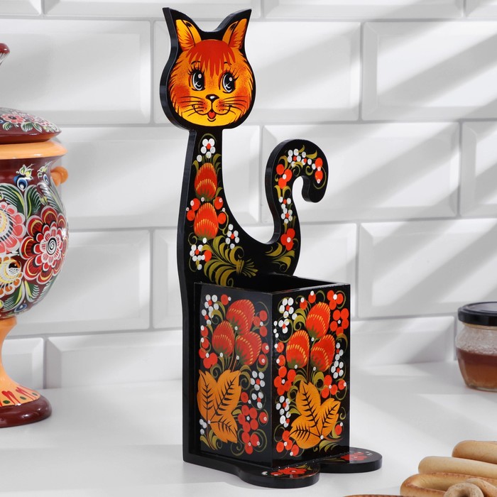 

Подставка под ложки «Котик», хохлома