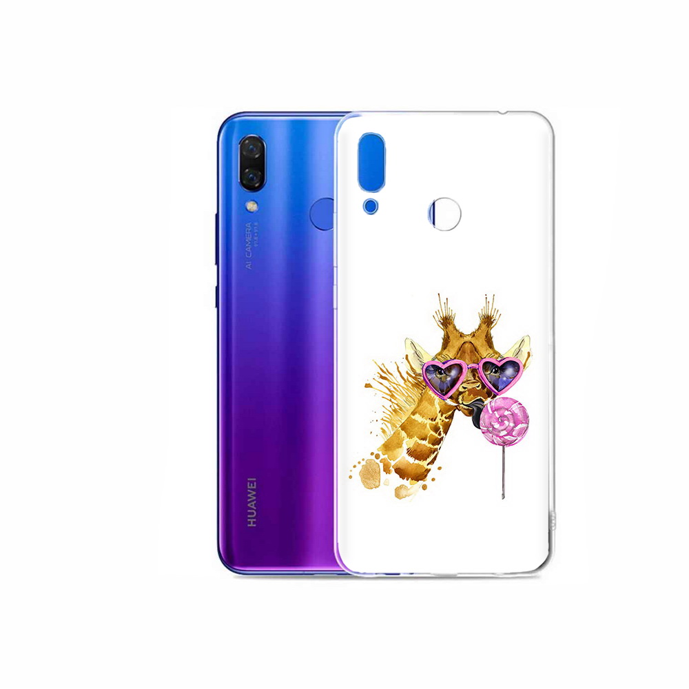 

Чехол MyPads Tocco для Honor Play акварельный жираф, Прозрачный, Tocco