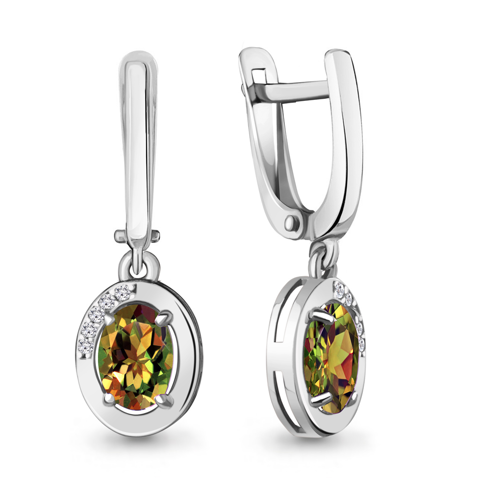 

Серьги из серебра с фианитом Aquamarine 4736819А_925_р, 4736819А_925_р